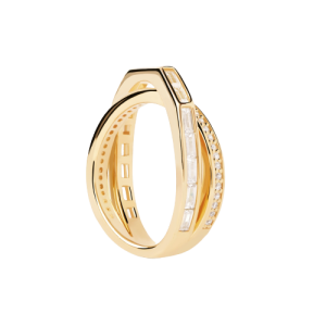 Γυναικείο δαχτυλίδι P D PAOLA AN01-A10-16 Essentials Olivia Crossover από επιχρυσωμένο ασήμι 925.