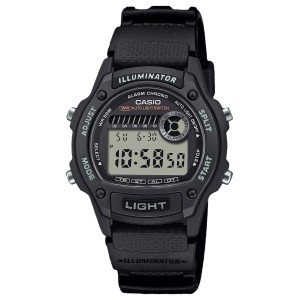Ρολόι CASIO W-220H-1A3VEF με ψηφιακό καντράν και μαύρο καουτσούκ λουράκι.
