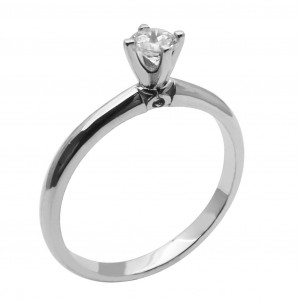 Λευκόχρυσο μονόπετρο δαχτυλίδι  RX764