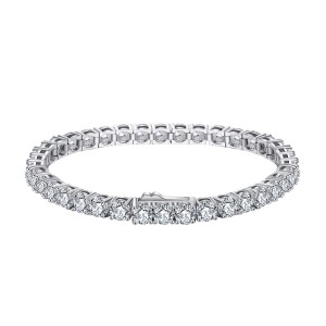 Βραχιόλι  Ριβιέρα  Jooliete BRSB130/2 από ασήμι 925 και 4mm  17.5cm μήκος  πέτρες ζιργκόν.