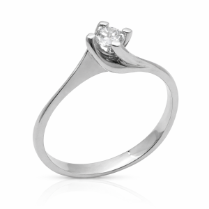 Δαχτυλίδι μονόπετρο λευκόχρυσο ROTL619L