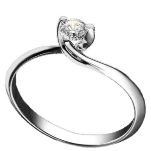Λευκόχρυσο μονόπετρο δαχτυλίδι DK593 18 καρατίων με διαμάντι.