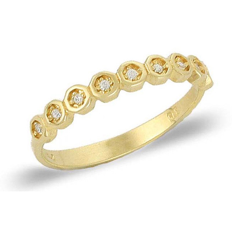 Γυναικείο Χρυσό δαχτυλίδι μισόβερο 14 καρατίων RN11401