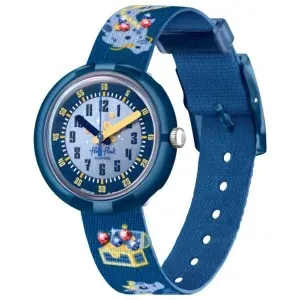 Παιδικό ρολόι ZFPNP125 Lover Of Dragons με μπλε καντράν και μπλε υφασμάτινο λουράκι.