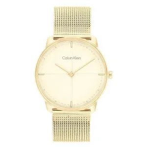 Ρολόι Calvin Klein 25200159 Iconic από επιχρυσωμένο ανοξείδωτο ατσάλι με χρυσό καντράν και μπρασελέ.