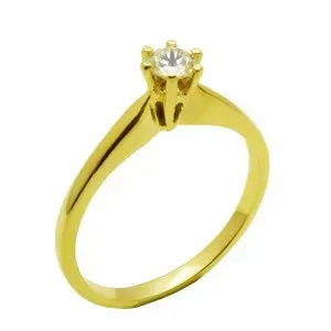 Χρυσό μονόπετρο δαχτυλίδι με ζιργκόν  RA648