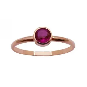 Ροζ Χρυσό γυναικείο δαχτυλίδι με κόκκινη  πέτρα RE781