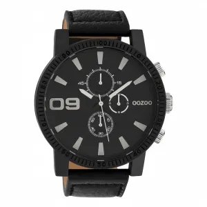 Ρολόι OOZOO C10067 Timepieces με Μαύρο Δερμάτινο Λουράκι