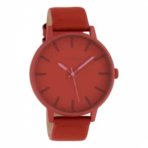 Ρολόι OOZOO C10381 Timepieces Xl με Κόκκινο Δερμάτινο Λουράκι