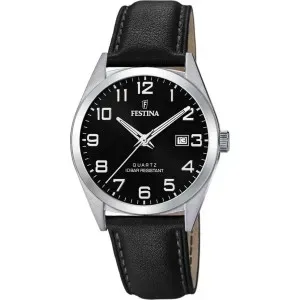 Ρολόι FESTINA Black Leather Strap F20446/3