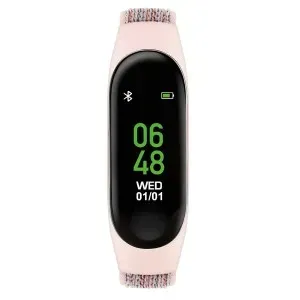 Παιδικό ρολόι Tikkers TKS01-0016 Smartwatch με ψηφιακό καντράν και ροζ-γκρι υφασμάτινο λουράκι.
