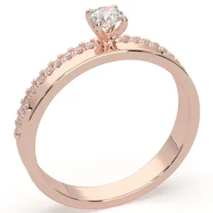 Ροζ χρυσό μονόπετρο δαχτυλίδι ATMD106R μισόβερο