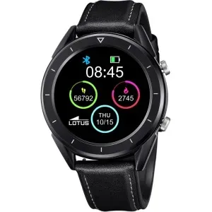 Ρολόι LOTUS Smartwatch L50009/1 με ψηφιακό καντράν και μαύρο δερμάτινο λουράκι.
