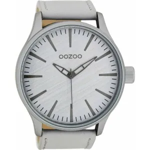 Ανδρικό ρολόι OOZOO XL C8275 Timepieces με γκρι καντράν και γκρι δερμάτινο λουράκι.