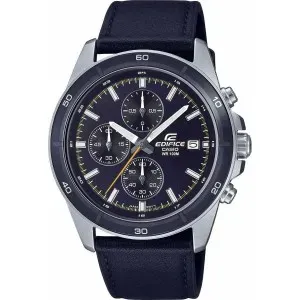 Ανδρικό ρολόι CASIO EFR-526L-2CVUEF Edifice Chronograph από ανοξείδωτο ατσάλι με μπλε καντράν και μπλε δερμάτινο λουράκι.