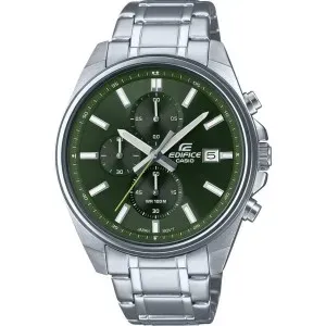 Ανδρικό ρολόι CASIO EFV-610D-3CVUEF Edifice Chronograph από ανοξείδωτο ατσάλι με πράσινο καντράν και μπρασελέ.