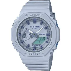 Ρολόι G-SHOCK GMA-S2100BA-2A2ER Dual Time Chronograph με γαλάζιο καντράν και γαλάζιο καουτσούκ λουράκι.