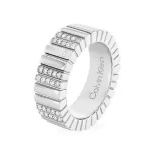 Γυναικείο δαχτυλίδι Calvin Klein 35000440C No 54 από ανοξείδωτο ατσάλι με πέτρες ζιργκόν.