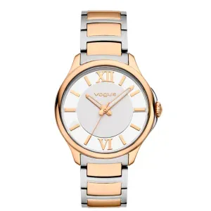 Γυναικείο ρολόι VOGUE 613071 Marilyn από ανοξείδωτο ατσάλι με διαφάνο ασημί καντράν και ασημί-ροζ χρυσό μπρασελέ.
