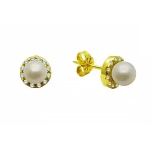 Χρυσά σκουλαρίκια   με μαργαριτάρι SKXR338