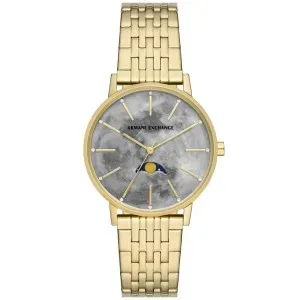 Γυναικείο ρολόι Armani Exchange AX5586 Lola από ανοξείδωτο ατσάλι με γκρι καντράν και χρυσό μπρασελέ.