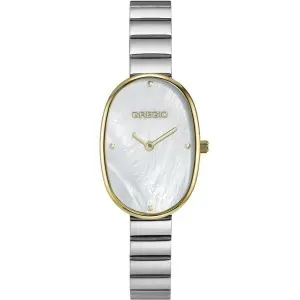 Γυναικείο ρολόι Gregio GR380060 Aveline από ανοξείδωτο ατσάλι με λευκό καντράν και ασημί μπρασελέ.