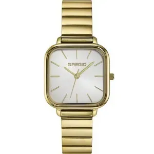 Γυναικείο ρολόι Gregio GR400020 Aline από ανοξείδωτο ατσάλι με ασημί καντράν και χρυσό μπρασελέ.