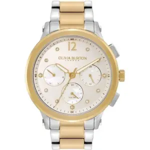 Γυναικείο ρολόι Olivia Burton 24000053 Sports Luxe από ανοξείδωτο ατσάλι με ασημί καντράν και ασημί-χρυσό μπρασελέ.