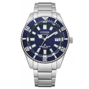 Ανδρικό Αυτόματο Ρολόι CITIZEN Promaster Diver NB6021-68L με Ασημί Μπρασελέ Από Τιτάνιο