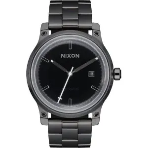 Ανδρικό ρολόι NIXON A1294-1420-00 Fifth Element Automatic από ανοξείδωτο ατσάλι με μαύρο καντράν και ανθρακί μπρασελέ.