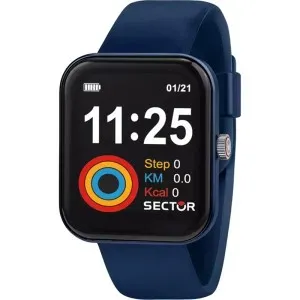 Ανδρικό-Γυναικείο ρολόι SECTOR R3251282007 S03 Smartwatch Gift Set με ψηφιακό καντράν και μπλε καουτσούκ λουράκι.