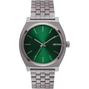Ρολόι NIXON A045-2458-00 Time Teller από ανοξείδωτο ατσάλι με πράσινο καντράν και γκρι μπρασελέ.