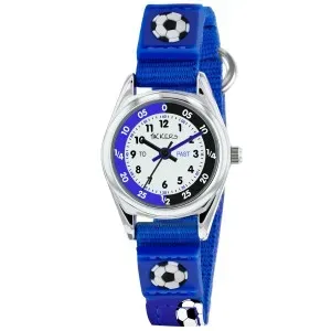 Παιδικό ρολόι Tikkers TK0122 Blue Textile με λευκό καντράν και μπλε υφασμάτινο λουράκι.