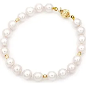 Βραχιόλι με μαργαριτάρια Fresh Water Pearl 7,0-8,0mm Κ14 110351 Pearls