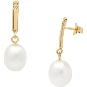 Σκουλαρίκια με μαργαριτάρια Fresh Water Pearl 7,0×9,0mm Κ14 110596 Pearls