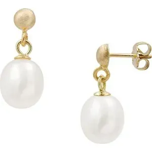 Σκουλαρίκια με μαργαριτάρια Fresh Water Pearl 8,0×10,0mm Κ14 110750 Pearls