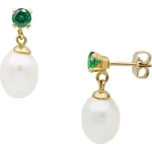 Σκουλαρίκια με μαργαριτάρια Fresh Water Pearl 8,0×10,0mm Κ14 110754 Pearls