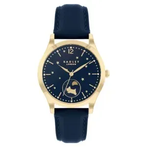Γυναικείο ρολόι Radley London RY21500 Moon & Dog με μπλε καντράν και μπλε δερμάτινο λουράκι.