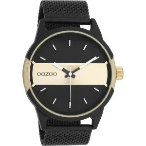 Ανδρικό ρολόι OOZOO C11108 Timepieces με μεταλλικό πλαίσιο, μαύρο καντράν και μαύρο μπρασελέ.