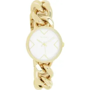 Γυναικείο ρολόι OOZOO C11127 Timepieces με μεταλλικό πλαίσιο, λευκό καντράν και χρυσό μπρασελέ.