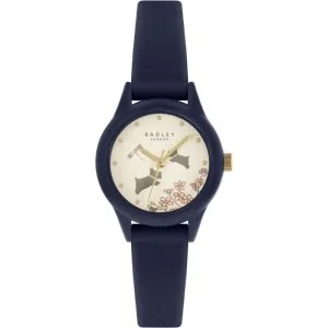Γυναικείο ρολόι Radley London RY21282 με μπεζ καντράν και μπλε καουτσούκ λουράκι.
