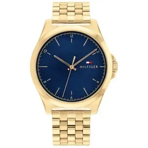 Ανδρικό ρολόι Tommy Hilfiger 1710546 Νorris από ανοξείδωτο ατσάλι με μπλε καντράν και χρυσό μπρασελέ.