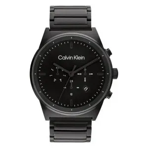 Ανδρικό ρολόι CALVIN KLEIN 25200295 από ανοξείδωτο ατσάλι με μαύρο καντράν και μπρασελέ.