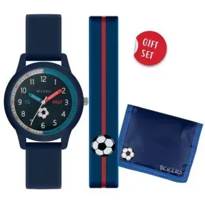 Παιδικό ρολόι Tikkers ATK1071 Gift Set με μπλε καντράν και μπλε καουτσούκ λουράκι.