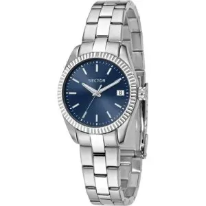 Γυναικείο ρολόι SECTOR R3253240509 240 από ανοξείδωτο ατσάλι με μπλε καντράν και ασημί μπρασελέ.