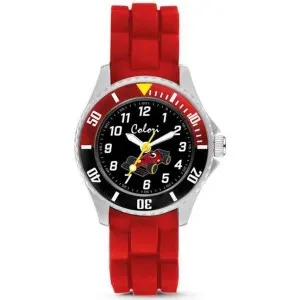 Παιδικό ρολόι COLORI Kids Sport CLK134 με μαύρο καντράν και κόκκινο καουτσούκ λουράκι.