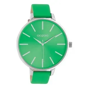 Γυναικείο Ρολόι C10983 OOZOO TIMEPIECES με πράσινο καντράν και πράσινο δερμάτινο λουράκι.
