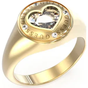 GUESS STEEL ROLLING HEARTS JUBR03352JWYG-No 52 Χρυσό Δαχτυλίδι Με Καρδιά