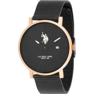 Ανδρικό ρολόι U S POLO USP4925BK Chester από ανοξείδωτο ατσάλι με μαύρο καντράν και μπρασελέ.