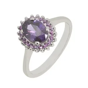 Λευκόχρυσο γυναικείο δαχτυλίδι ροζέτα με οβάλ πέτρα DAXR24104S